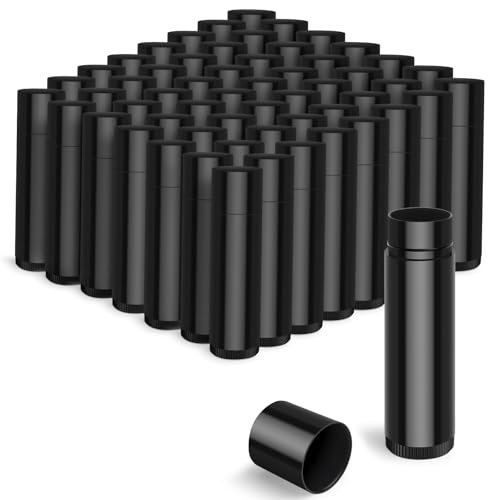 JuLand 100 Pack Black Lip Balm Tubes - BPA Free, 5.5ml DIY Containers