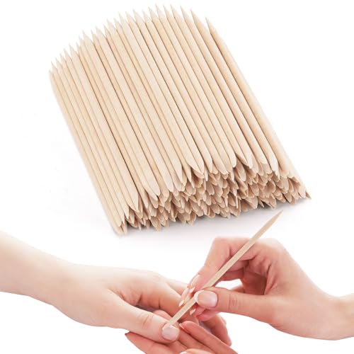 200pcs 4.5" Orange Wood Cuticle Pushers for Manicure & Pedicure