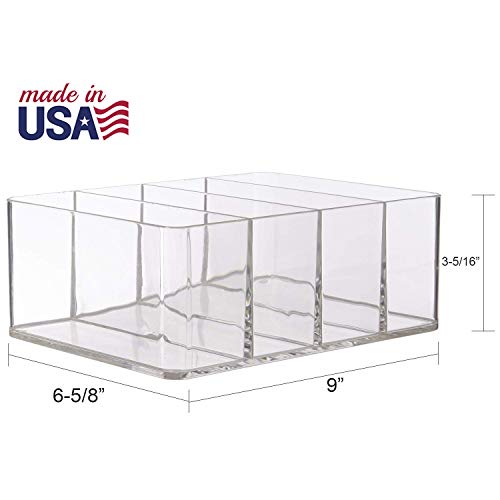 STORi 4-Compartment Clear Plastic Makeup Organizer - USA Made