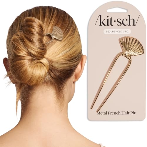 Kitsch French Hair Pin - Gold Metal Hair Accessory for Updos