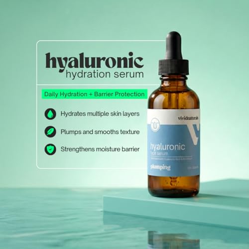 Vivid Naturals Hyaluronic Acid Serum for Face, 60 ml – Lightweight Hydrating Facial Serum with Panthenol