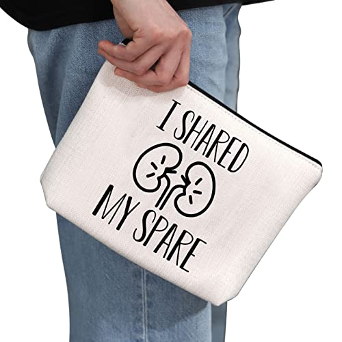 I Shared My Spare Kidney Donor Canvas Makeup Bag - Organ Donation Gift
