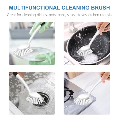SetSail Dish Brush with Built-in Scraper - 2 Pack Stiff Bristle Scrubbers