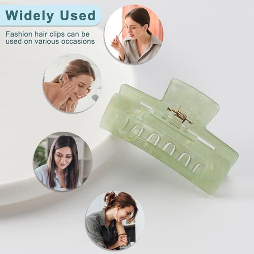 VOCOSTE Green 4" Large Hair Claw Clip for Thick Hair