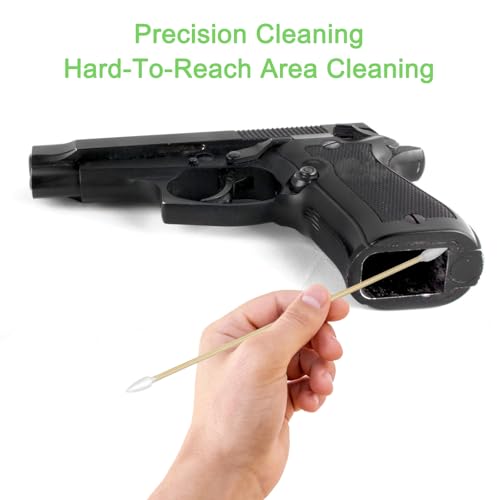 200 pcs Double Pointed Tips Gun Cleaning Swabs FSC Bamboo Stick - Precision, Eco-Friendly