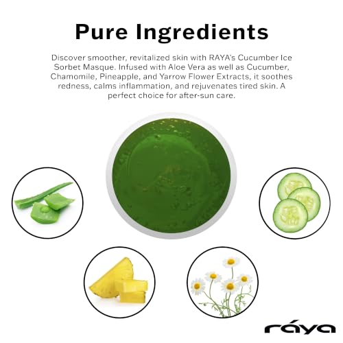 Raya Cucumber Ice Sorbet Cooling Facial Gel Mask, 120ml Hydrating Skincare