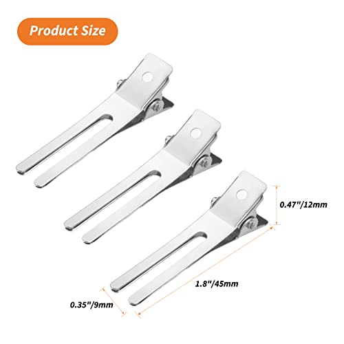 60 Pcs Double Prong Alligator Hair Clips for Styling - Gingbiss