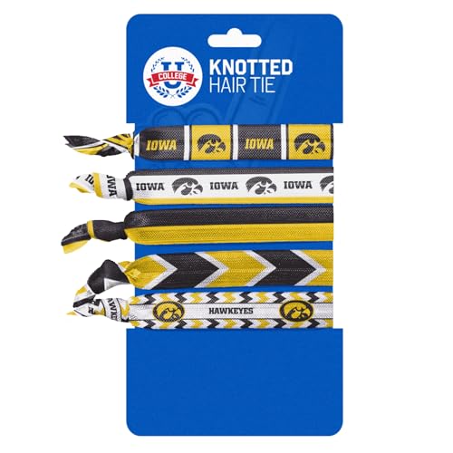 NCAA Iowa Hawkeyes Knotted Hair Ties - Officially Licensed Team Hair Accessories
