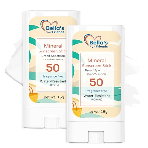 Kids SPF 50 Mineral Sunscreen Stick, 0.5 Ounce Travel Size - 2 Pack