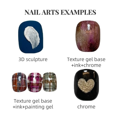 Non-Wipe Mirror Gel for Nail Art 6g - 3D Sand Texture & Embossed Painting