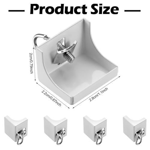 Zonon 4 Pcs White Ceiling Curtain Track End Caps - Quiet Drapery Stops