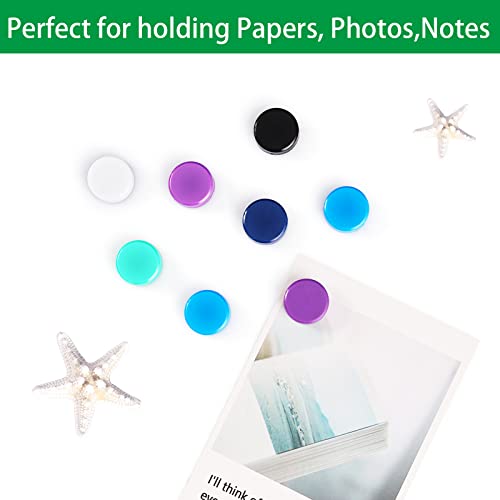 40 Pack Colorful Fridge Magnets for Whiteboard & Locker - Strong Mini Round Magnets