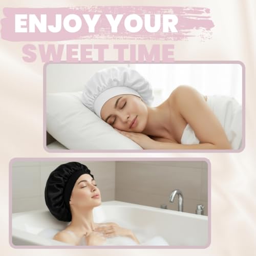 Large Silk Bonnet for Sleeping - Hypoallergenic Satin Hair Cap