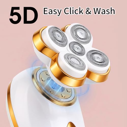 Electric Razors for Women, 5 in 1 Magnetic Painless Rechargeable Shaver Womens, Women's Shavers Everything, Lady Leg/Bikini/Face Hair Removal Products, Female Wet Dry Shaving Machine
