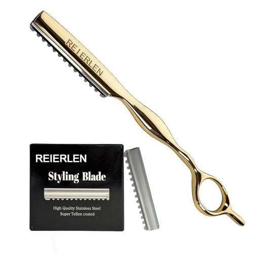 Professional Hair Cutting Razor with 10 Blades & Case - Thinning & Texturizing Tool