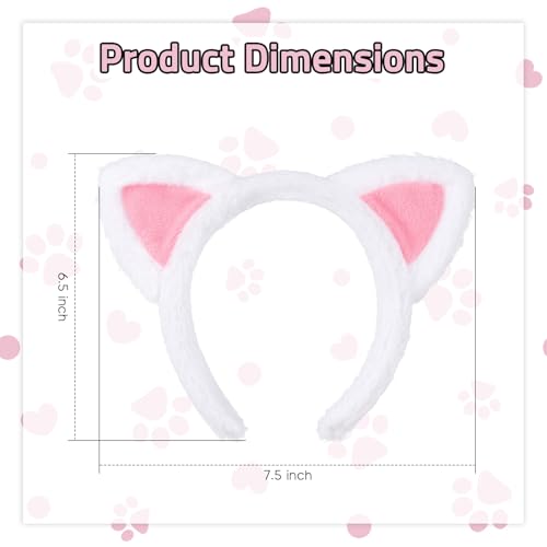 Etercycle Plush Cat Ear Headband for Makeup, Yoga, and Parties