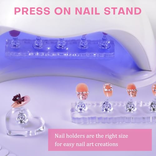 Nail Stand with 300 Double-Sided Tape | Magnetic Acrylic Holder