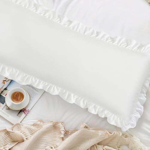 Ruffled Body Pillow Case 20"x54" - Soft Microfiber Cover