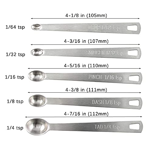 BERYLER Mini Measuring Spoon Set - 4 Pack Stainless Steel