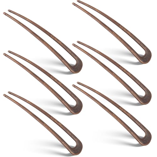 WILLBOND 6-Pack U Shaped Metal Hair Pins for Elegant Hairstyles