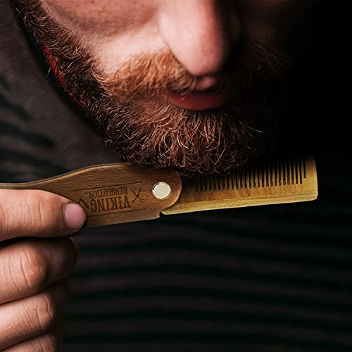Folding Wooden Beard Comb - Sandalwood Pocket Grooming Tool