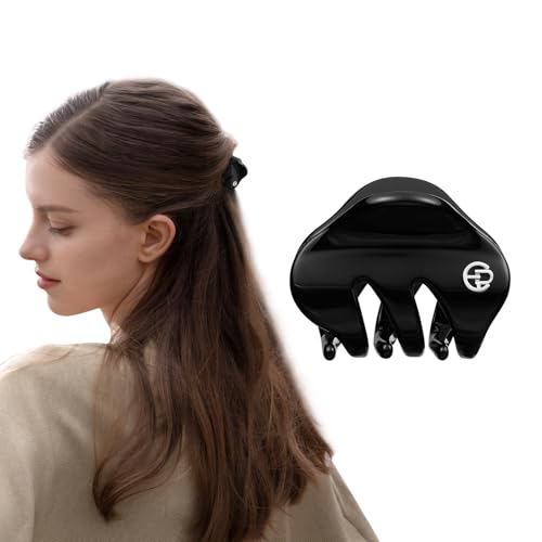 EVITA PERONI Upgraded Elegant Black Small Acetate Claw Clips