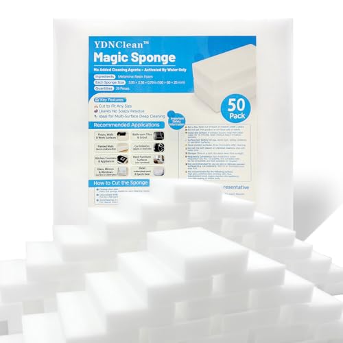 YDN Clean Melamine Magic Sponge Eraser - 50 Pack for Multi-Purpose Cleaning