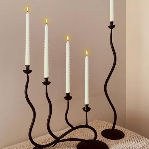 10 Inch Ivory Spiral Taper Candles - Set of 12 Unscented Dripless Candlesticks