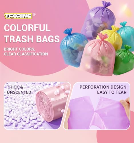 T.FORING Mini Trash Bags 1.2 Gallon, Leakproof, 300 Count