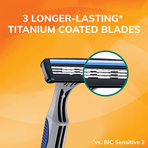 BIC Sensitive 3 Disposable Razors for Men, 12 Count Value Pack
