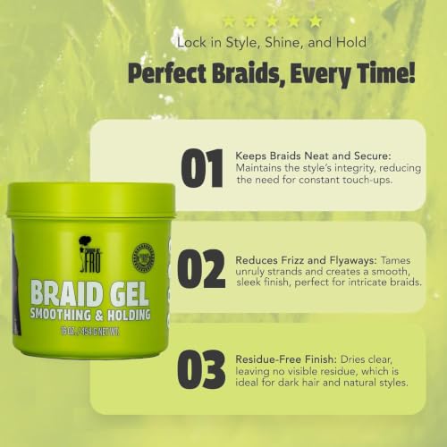 Pardon My Fro Strong Hold Braiding Gel 16oz - Edge Control for Curly Hair & Dreads