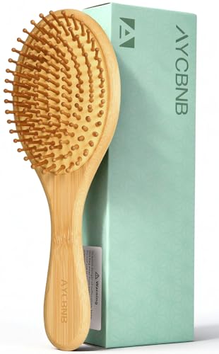 Bamboo Hair Brush for Growth & Detangling - Gentle Scalp Massage