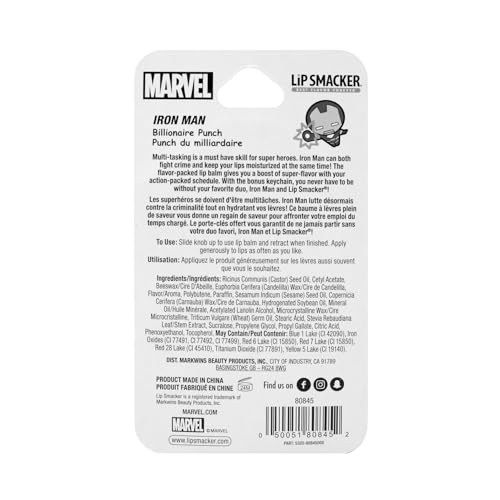 Iron Man Lip Smacker Keychain Lip Balm - Moisturizing & Glossy