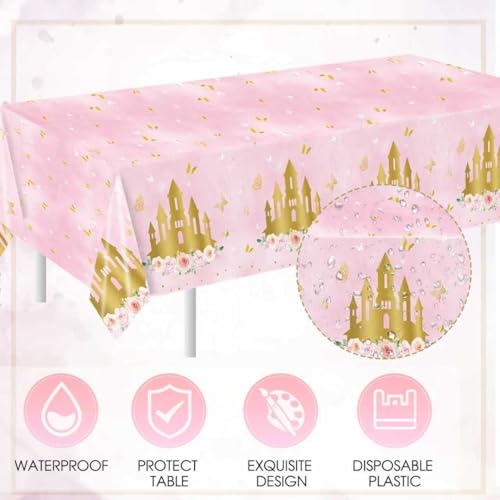 41PCS Princess Birthday Party Supplies Set - Pink Floral Tableware