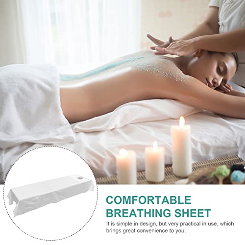 FOMIYES Cotton Massage Table Sheet with Face Hole Cover - 87 x 46 Inches