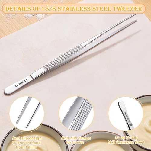 12-Inch Stainless Steel Kitchen Tongs with Serrated Tips