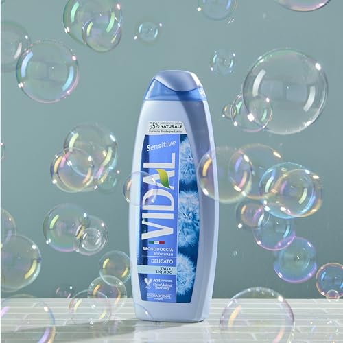 Vidal Sensitive Liquid Talc Gel for Adults - Made in Italy, 500ml