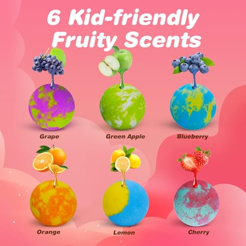 Kids Bath Bombs with Surprise Cars - 6 Pack Bubble Bath Fizzies for Boys & Girls