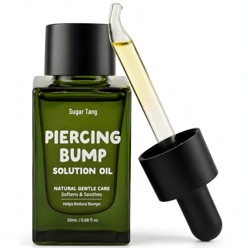 Piercing Bump Solution Oil with Tea Tree & Natural Oils - 0.68 Fl Oz by SugarTang, Aftercare for Body Piercing & Tattoos