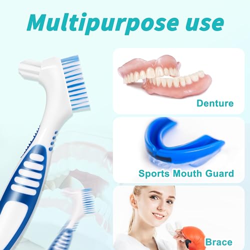 TaShow 6 Pcs Denture Brush Set with Double-Sided Design & Soft Bristles