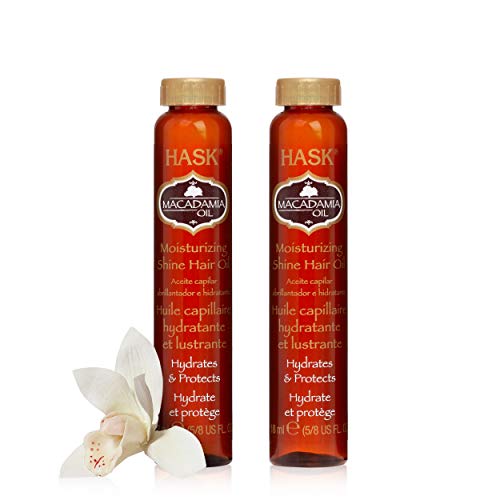 HASK Macadamia Hair Oil Vials for Shine & Frizz Control - Pack of 2