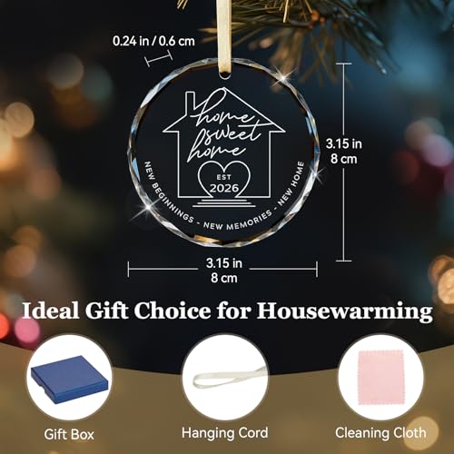 2026 New Home Crystal Ornament - Heartfelt Housewarming Gift