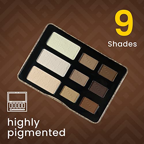 Ccolor Matte Natural 9-Color Eyeshadow Palette - Highly Pigmented