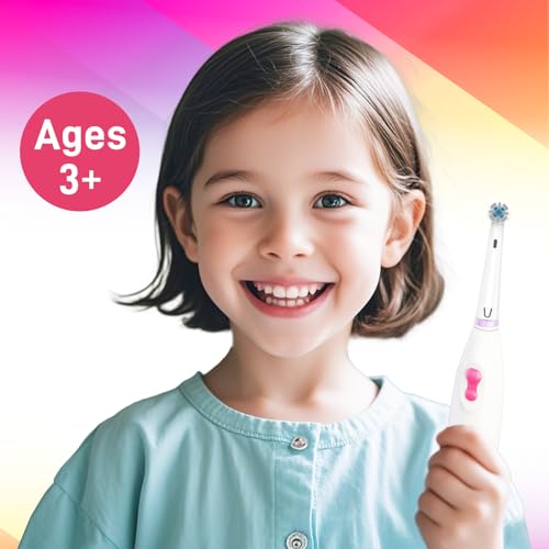 DenSecc Purple and White Replacement Brush Heads for Kids Electric Toothbrush 10 Pack