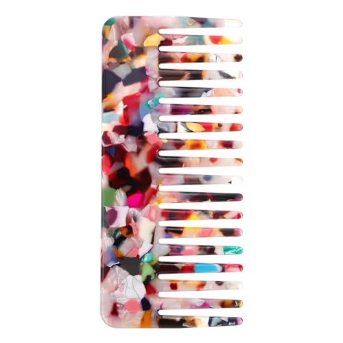 Beaupretty Tortoiseshell Wide Tooth Comb - Anti-Static Detangling Hair Comb