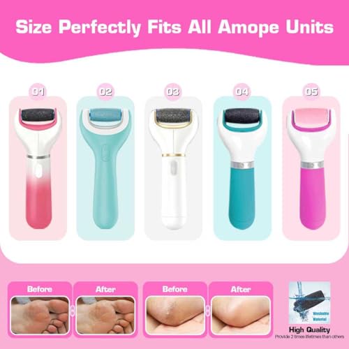15 Piece Set Replacement Rollers for Amope Pedi Foot File - 6 Extra Coarse & 6 Regular Coarse
