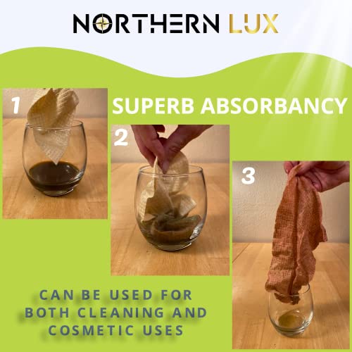 Northern Lux Disposable Bamboo Face Towels - 80 Biodegradable Dry Wipes
