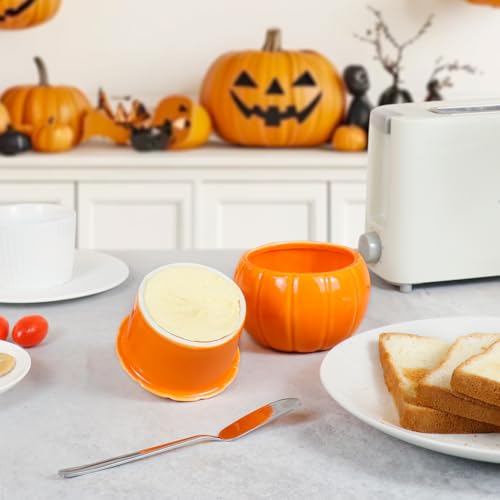 Ceramic Butter Keeper with Lid - Airtight Butter Crock for Soft Spreadable Butter