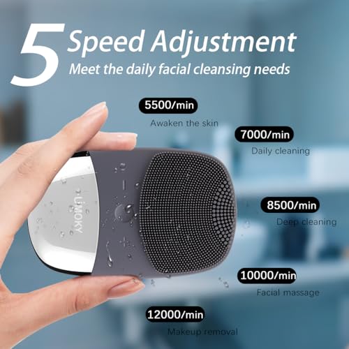 3-in-1 Electric Silicone Facial Cleansing Brush - Gray
