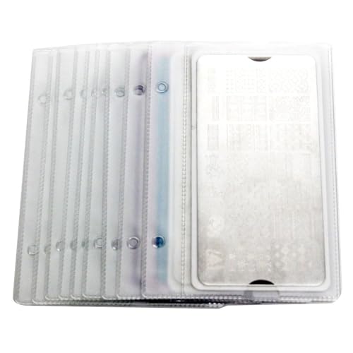 DRDS Clear Nail Stamping Plate Organizer Case Slots – 20 PCS, 6x12cm Replacement Inner Pages, Professionally Designed